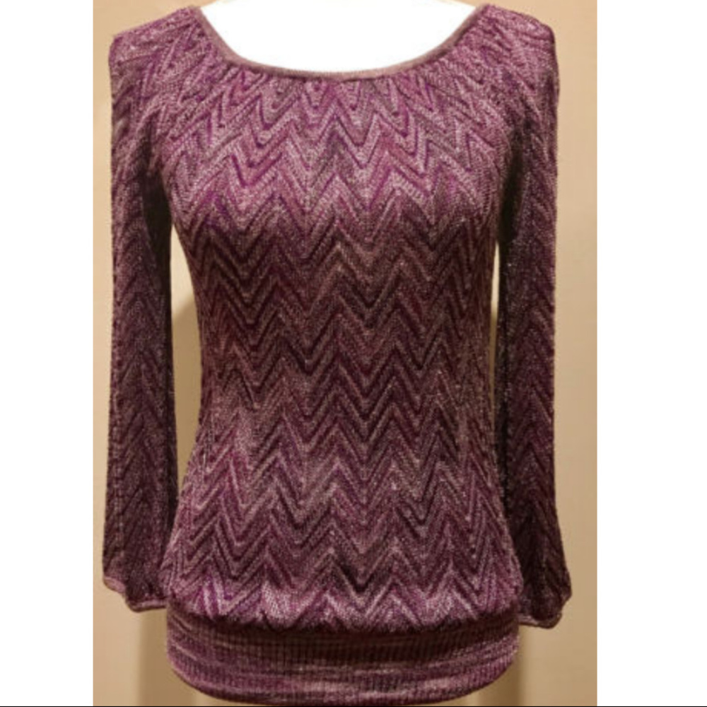 Knit metallic gold shimmer top sweater